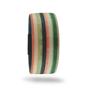 QOOP Band pastel çizgili elastik kumaş bileklik – yeşil, pembe ve mavi tonlarda modern unisex bileklik modeli.