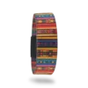 Kilim Desenli İnce Bileklik. Kırmızı, mavi, sarı ve kahverengi şeritli, etnik kilim desenli Zayora elastik bileklik.